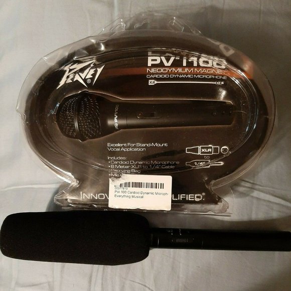 Peavey PVi100 1/4 Cardioid Dynamic Microphone with 1/4” XLR Cable and HTDZ mic - Picture 11 of 12